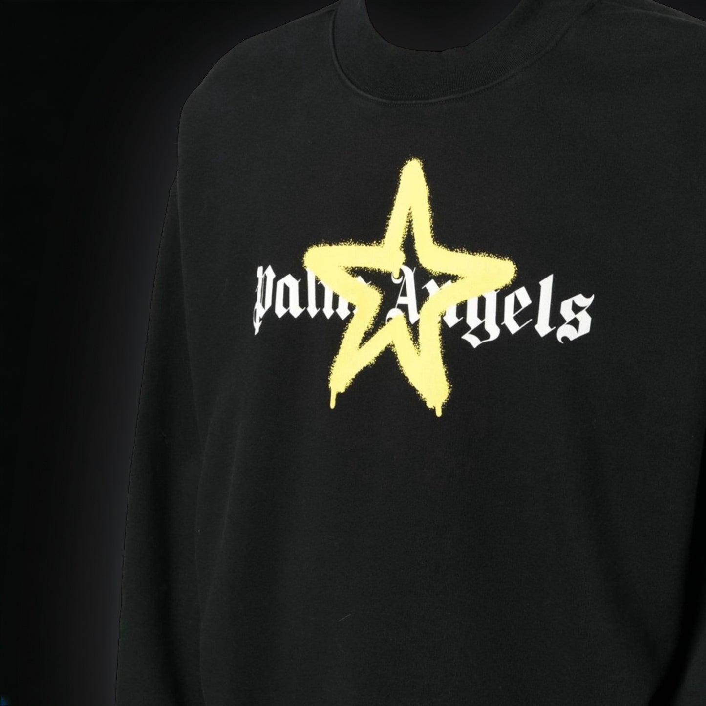 Palm Angels Spray Star Logo "Black/Yellow"