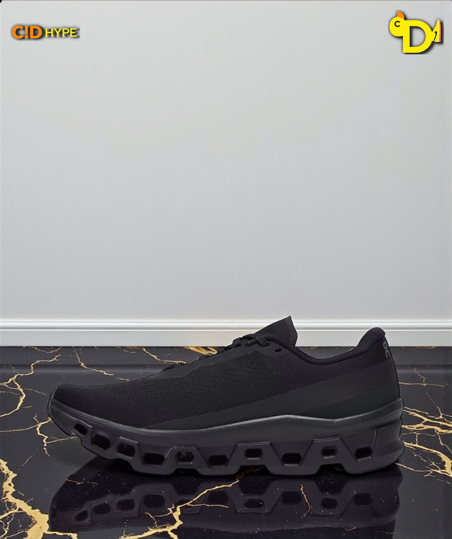 On Cloudmonster 1 "Black/Black"