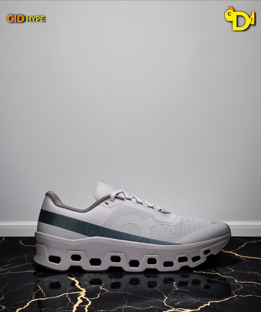 On Cloudmonster 1 "Glacier Grey/Alloy"