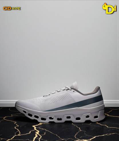 On Cloudmonster 1 "Glacier Grey/Alloy"