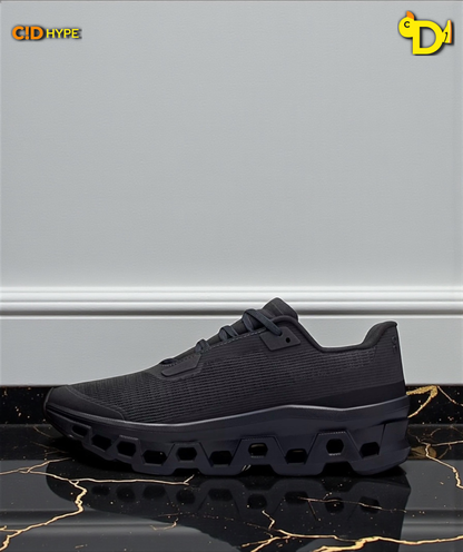 On Cloudmonster Void "Black/Black"