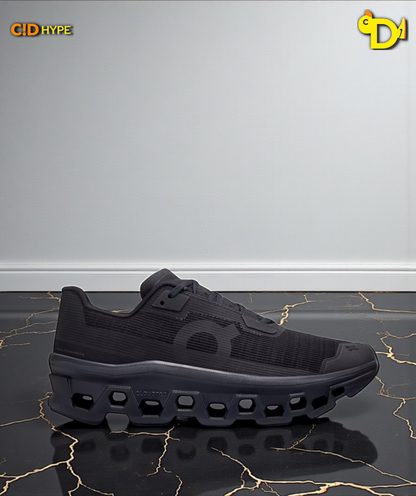 On Cloudmonster Void "Black/Black"