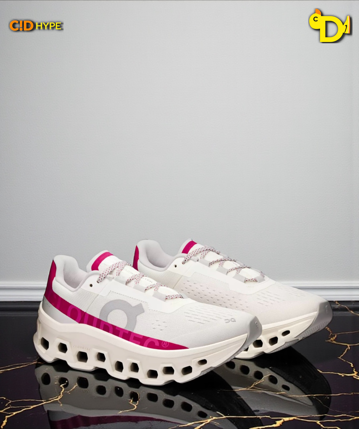 On Cloudmonster "Ivory/Grenadine"