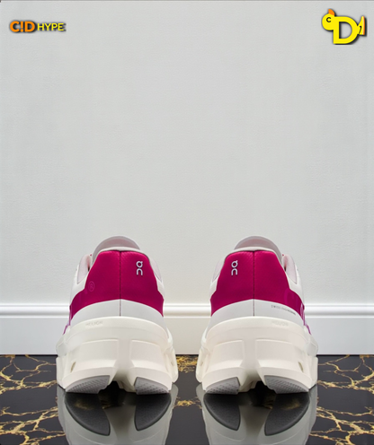 On Cloudmonster "Ivory/Grenadine"