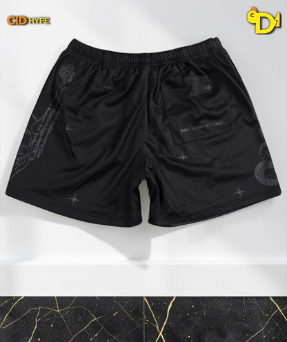 Oni Wolves Mesh Shorts in Black