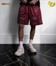 Oni Wolves Mesh Shorts in Oxblood