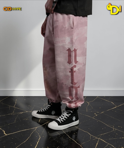 Our Mantra Unisex Lounger Sweat Pants in Blush Vintage Woodland Camo