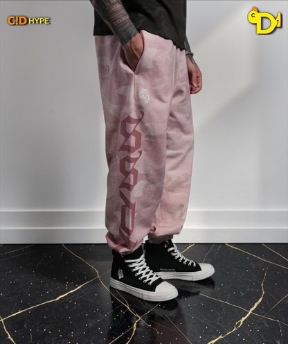 Our Mantra Unisex Lounger Sweat Pants in Blush Vintage Woodland Camo