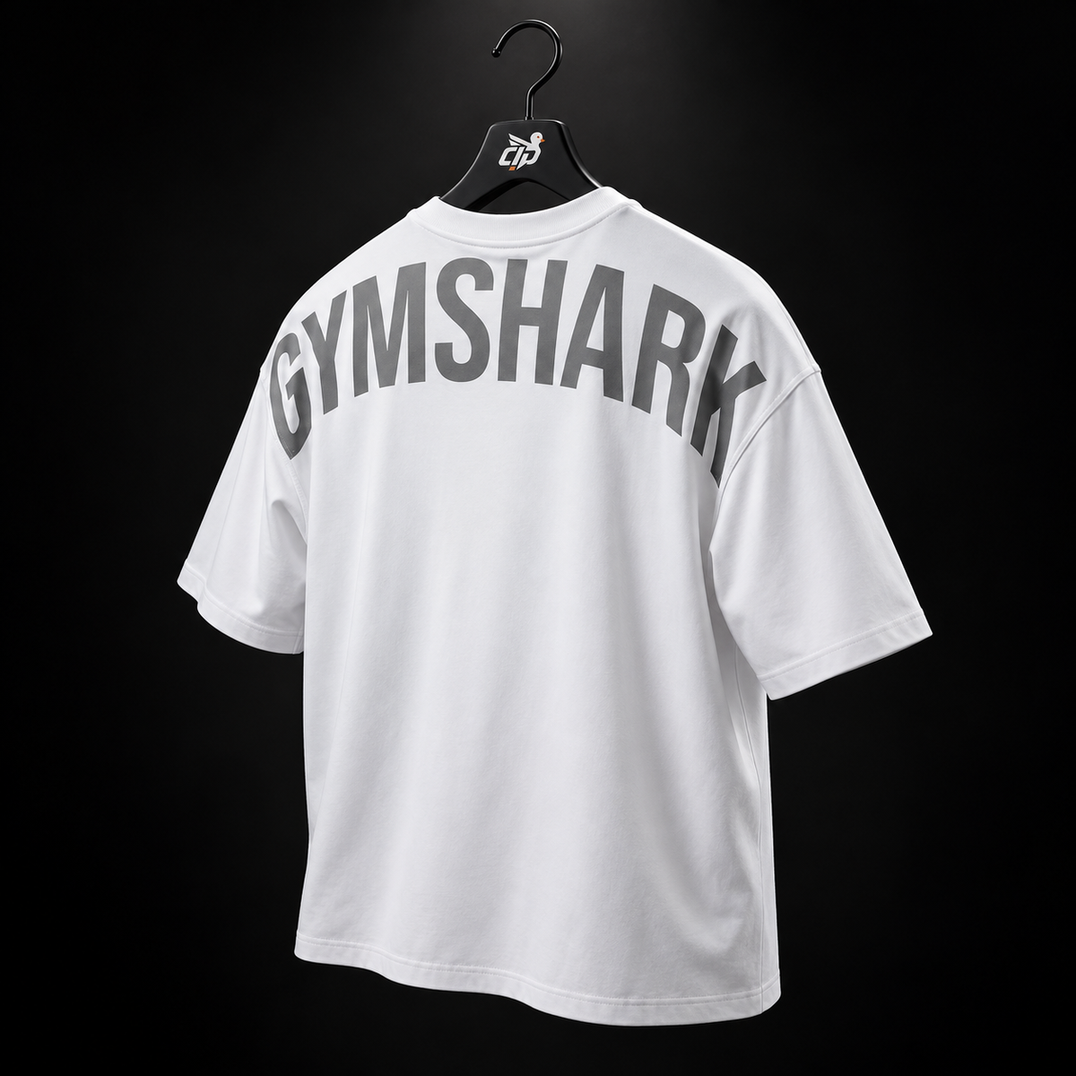 Gymshark Power T-Shirt White, vista trasera — Crazy!Duck Hype