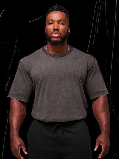 Power Washed T-Shirt "Onyx Grey/Acid Wash Small Ball"