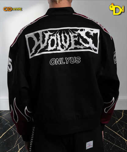 Ride The Fire V2 Gordon Racing Jacket in Black/Oxblood