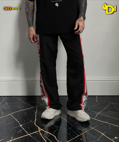 SSDDNFGU Remind Track Pants in Black/Cream/Red