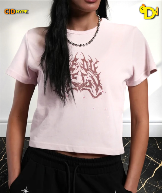 SSDDNFGU Metal "Timeless" Tee in Blush Pink