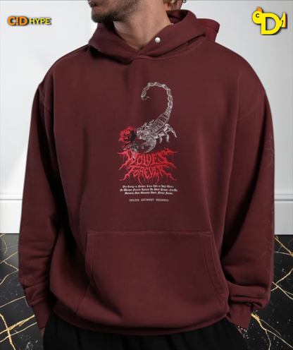 Scorpion Thorns "Pierce" Hoodie in Oxblood