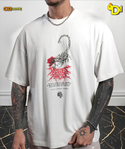 Scorpion Thorns "Premium" Oversized Tee in Cream