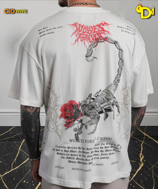 Scorpion Thorns "Premium" Oversized Tee in Cream
