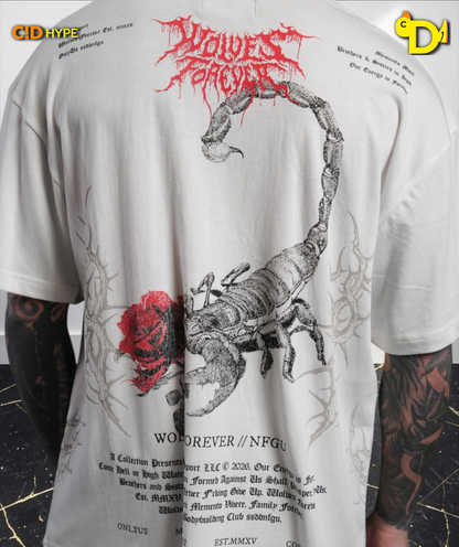 Scorpion Thorns "Premium" Oversized Tee in Cream