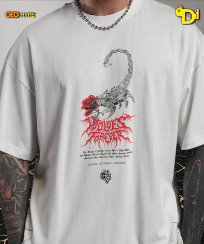 Scorpion Thorns "Premium" Oversized Tee in Cream