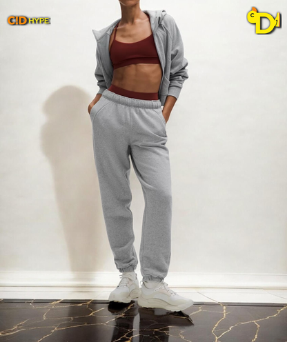 Scuba Mid-Rise Oversized Jogger Regular "Heathered Core Medium Grey"