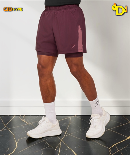 Sport 5" 2 in 1 Shorts "Impact Burgundy/Reset Pink"