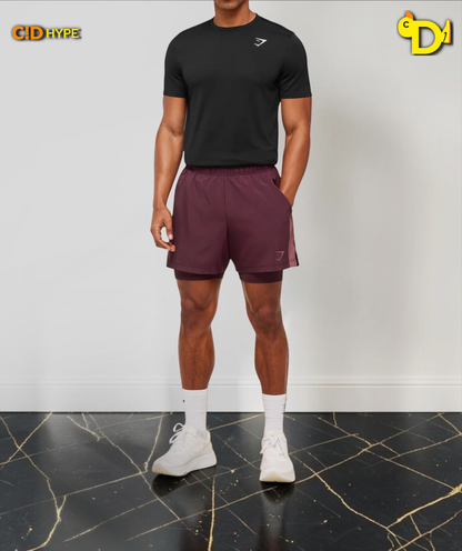 Sport 5" 2 in 1 Shorts "Impact Burgundy/Reset Pink"