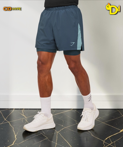 Sport 5" 2 in 1 Shorts "Stealth Blue/Storm Blue"