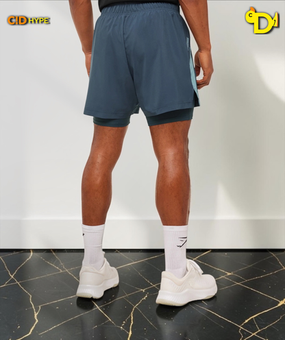Sport 5" 2 in 1 Shorts "Stealth Blue/Storm Blue"
