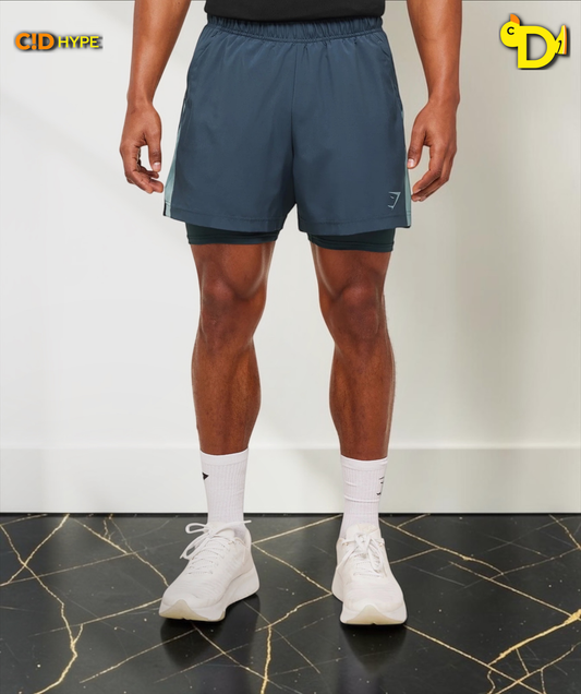 Sport 5" 2 in 1 Shorts "Stealth Blue/Storm Blue"