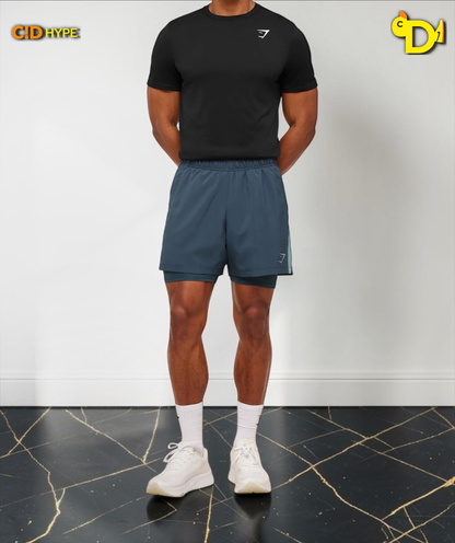 Sport 5" 2 in 1 Shorts "Stealth Blue/Storm Blue"