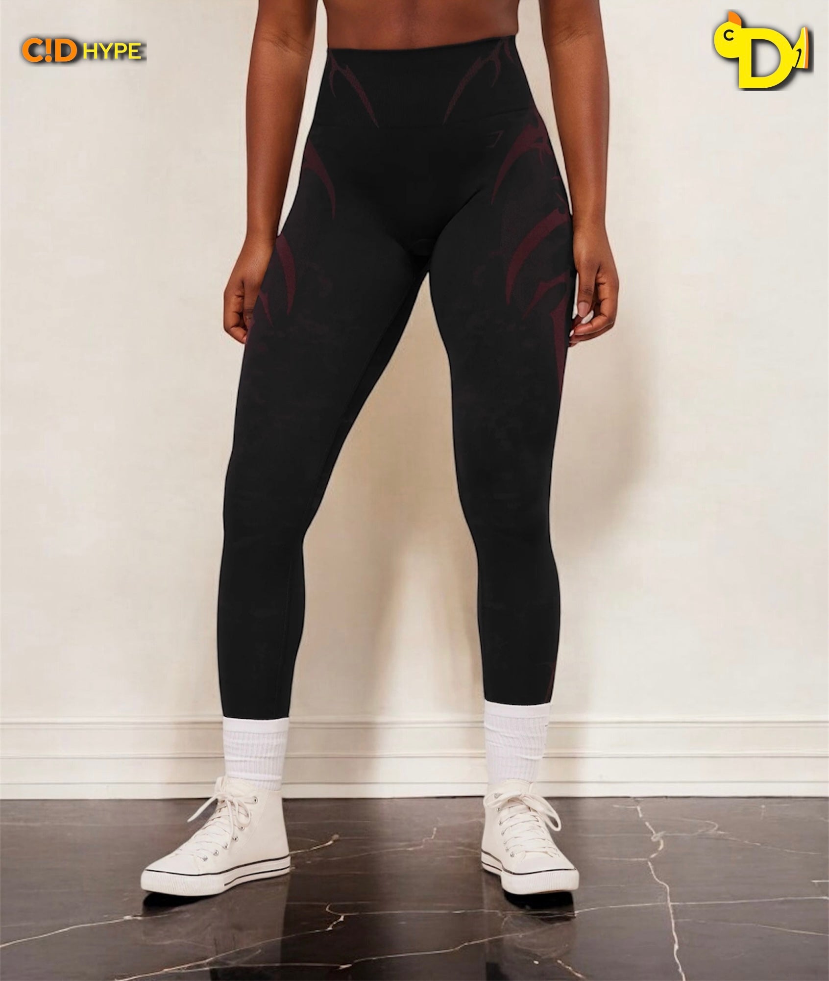 Storm Seamless Leggings “Black/Rich Maroon”