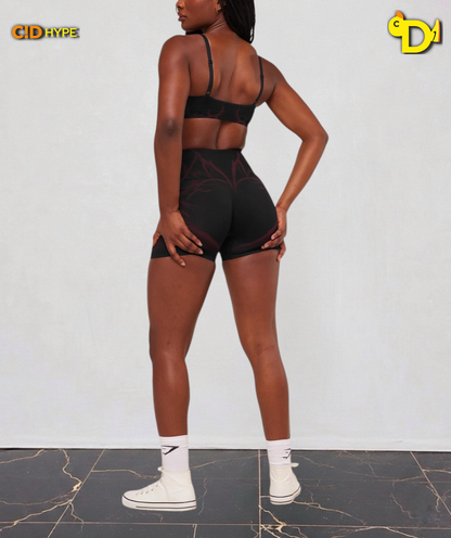 Storm Seamless Sport Bra “Black/Rich Maroon”