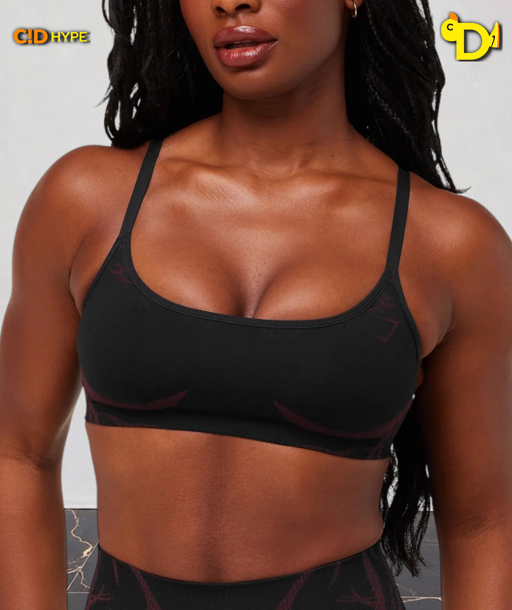 Storm Seamless Sport Bra “Black/Rich Maroon”