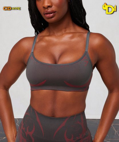 Storm Seamless Sport Bra “GS Dark Grey/GS Zesty Red”