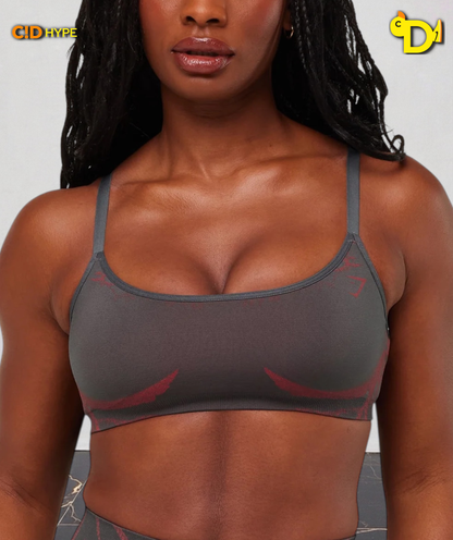 Storm Seamless Sport Bra “GS Dark Grey/GS Zesty Red”