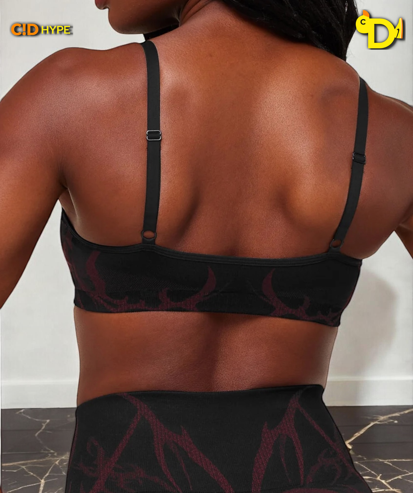 Storm Seamless Sport Bra “Black/Rich Maroon”