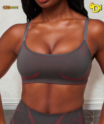 Storm Seamless Sport Bra “GS Dark Grey/GS Zesty Red”