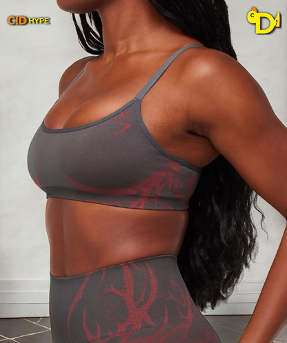 Storm Seamless Sport Bra “GS Dark Grey/GS Zesty Red”