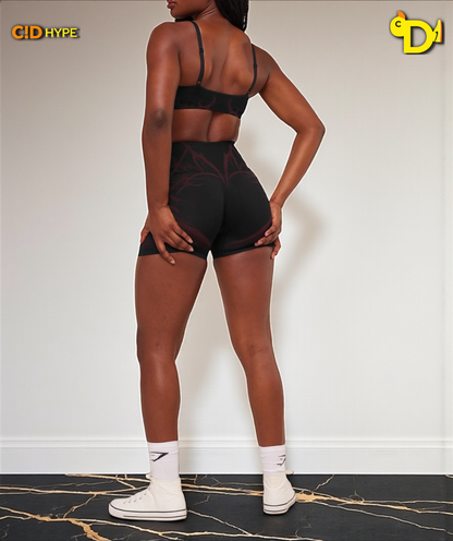 Storm Seamless Sport Bra “Black/Rich Maroon”