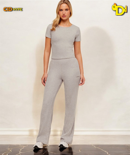 SuperSoft Straight Leg Pant “Light Grey Core Marl”