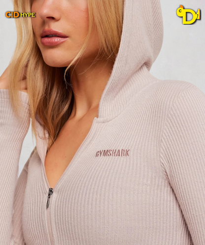 SuperSoft Zip Through Hoodie “Dusk Pink”