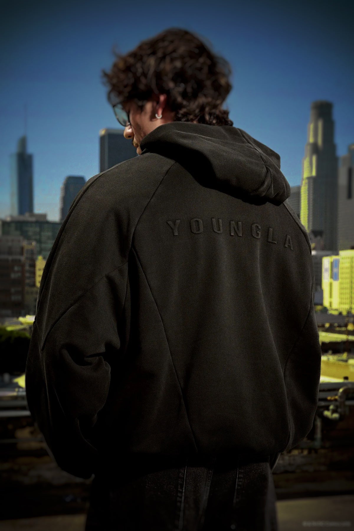 Superman Shield Hoodies-Black Wash- 5094