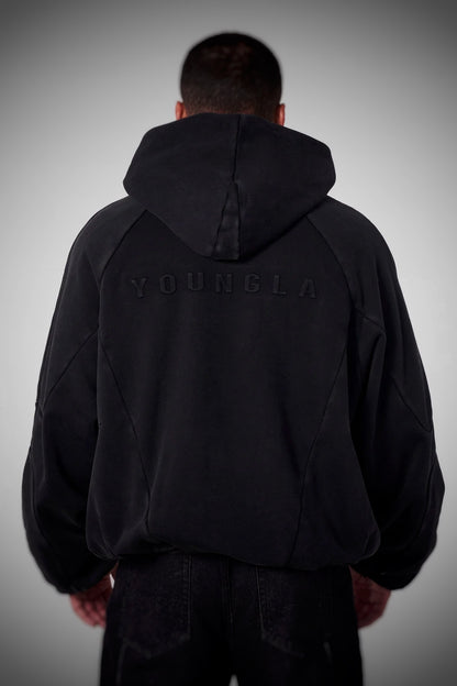 Superman Shield Hoodies-Black Wash- 5094