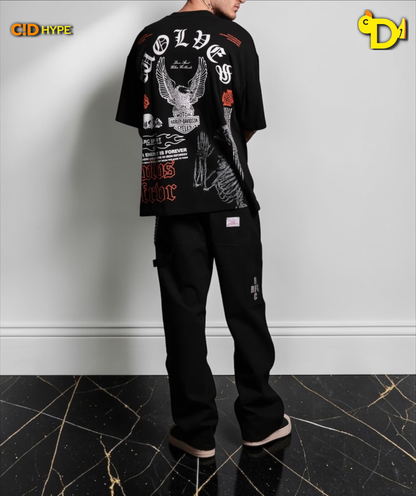 The Eagle & The Wolf "Premium" Oversized Tee in Black