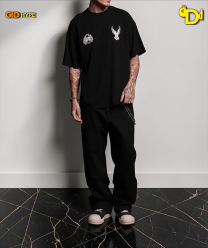 The Eagle & The Wolf "Premium" Oversized Tee in Black