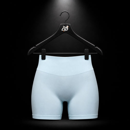 YoungLA W164 Core Luxe Shorts Seafoam Blue, vista frontal — Crazy!Duck Hype