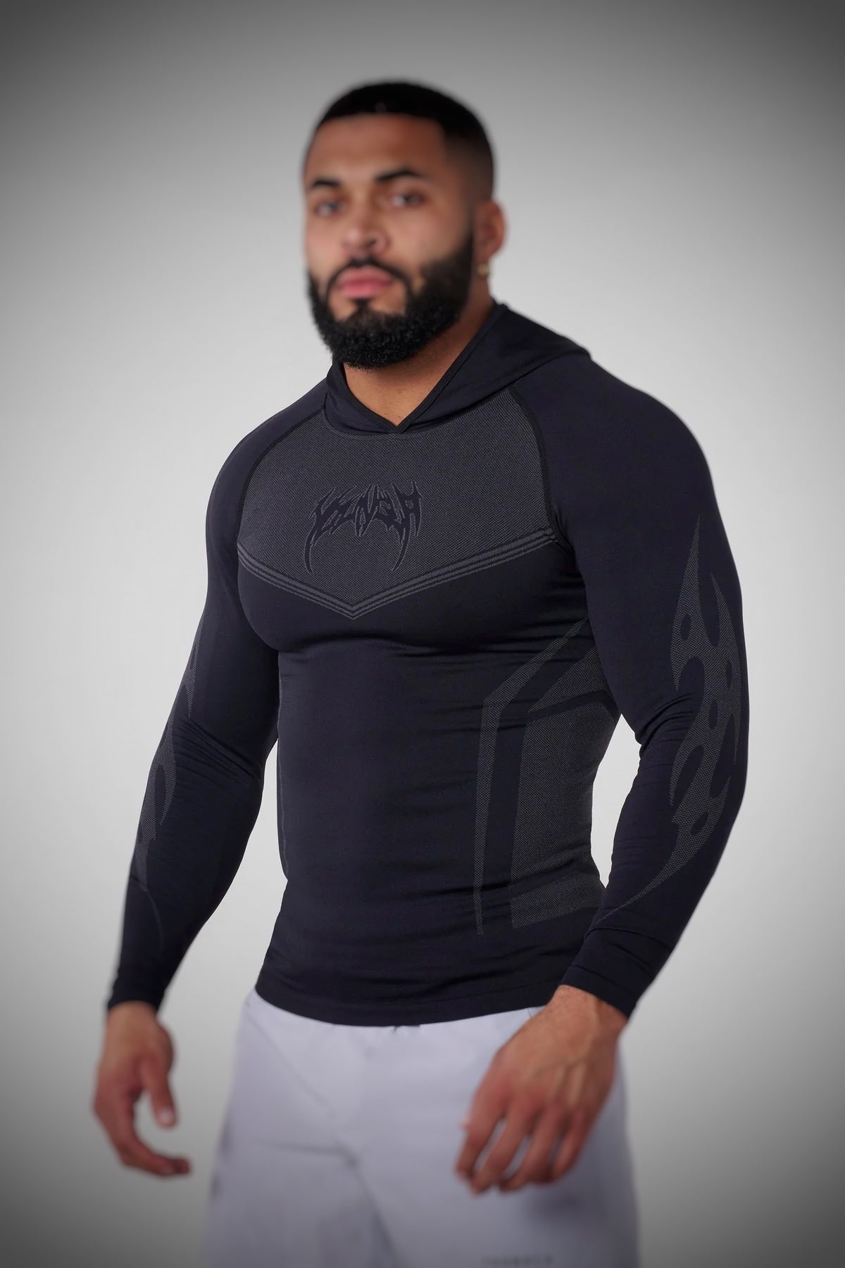8062 - Warrior Compression Hoodies - Black