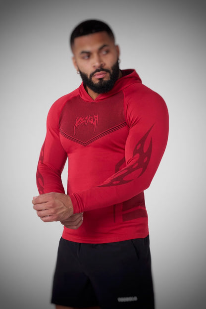 8062 - Warrior Compression Hoodies - Red