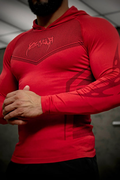 8062 - Warrior Compression Hoodies - Red