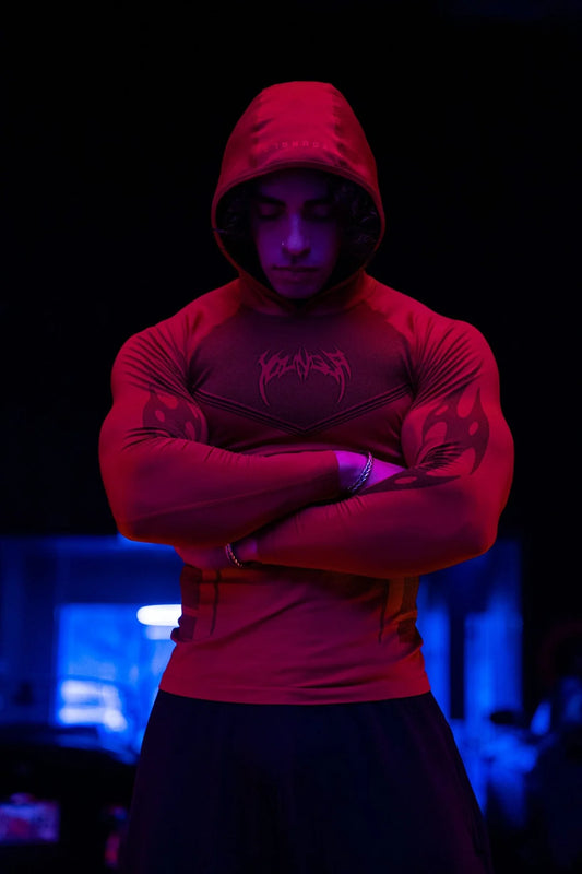 8062 - Warrior Compression Hoodies - Red