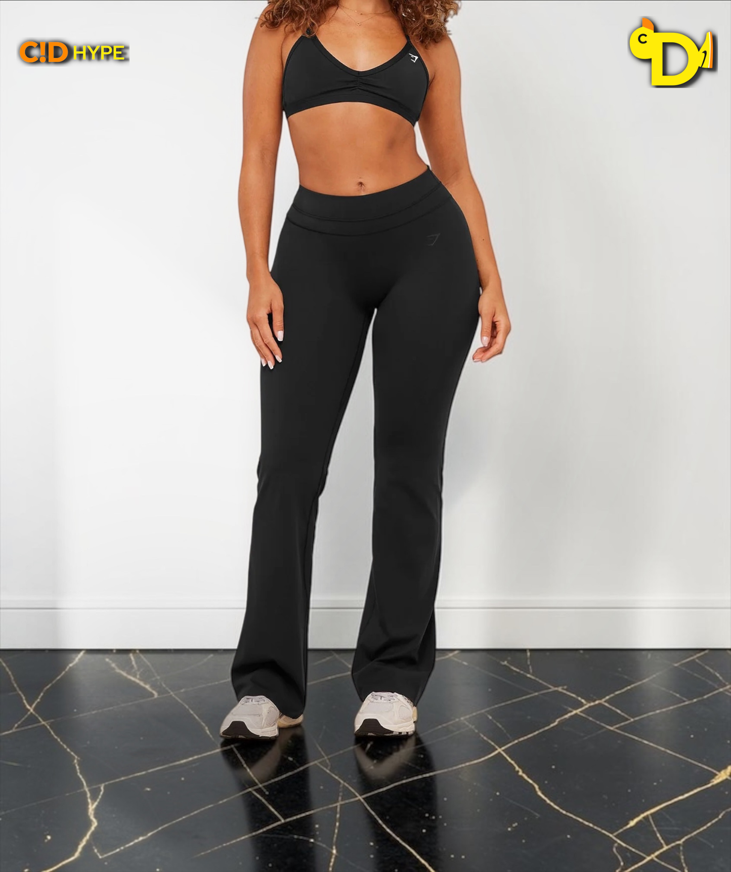 Whitney Mid-High Rise Flared Leggings "Black"